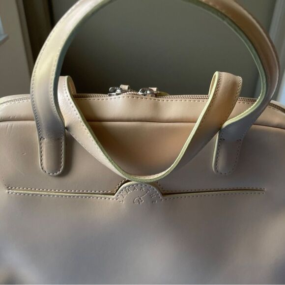 Lamarthe Beige Leather Satchel Handbag - Picture 12 of 12